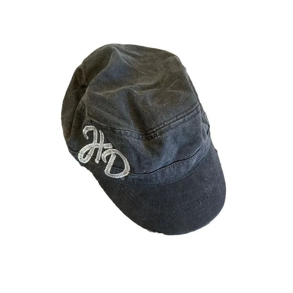 Harley Davidson Distressed Faded Grey Painters Hat With Sequin 2015 Edition
